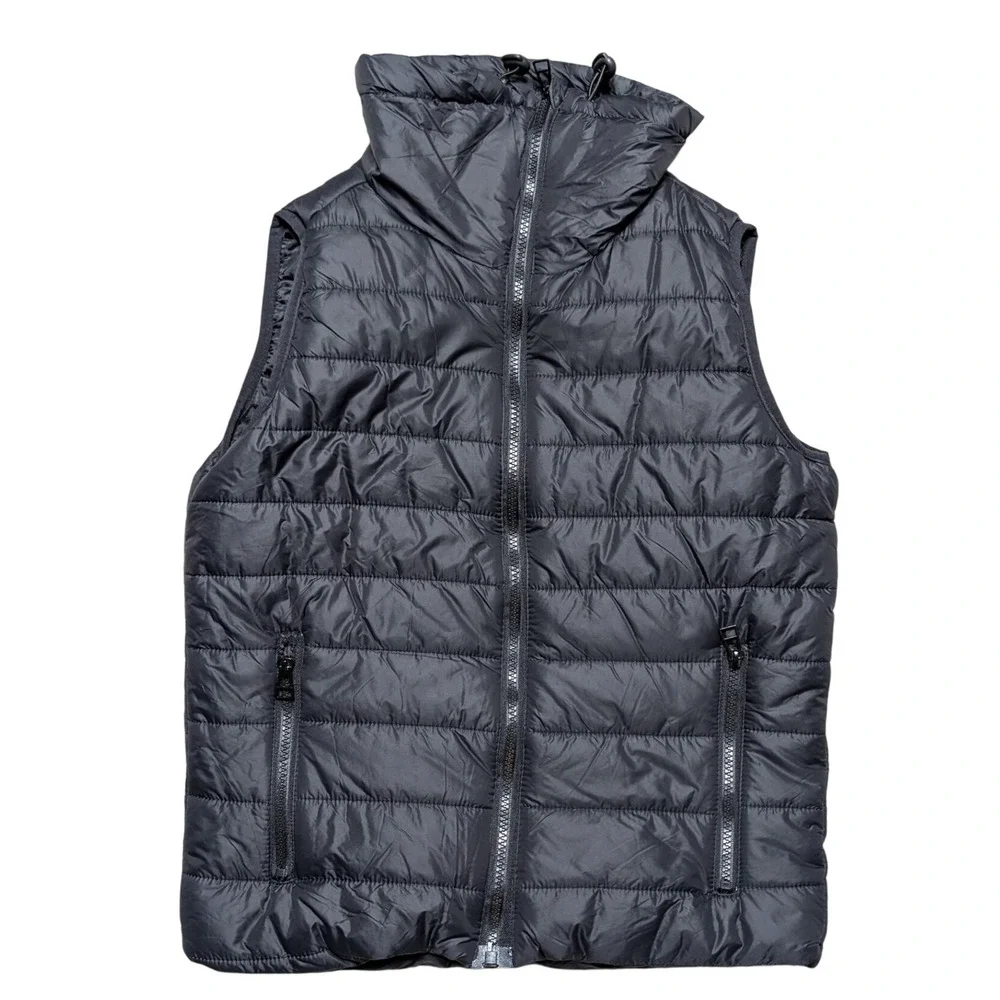 Suzy Shier Women's Small Black Puffer‎ Vest Zip Up Turtle Neck - Picture 2 of 3
